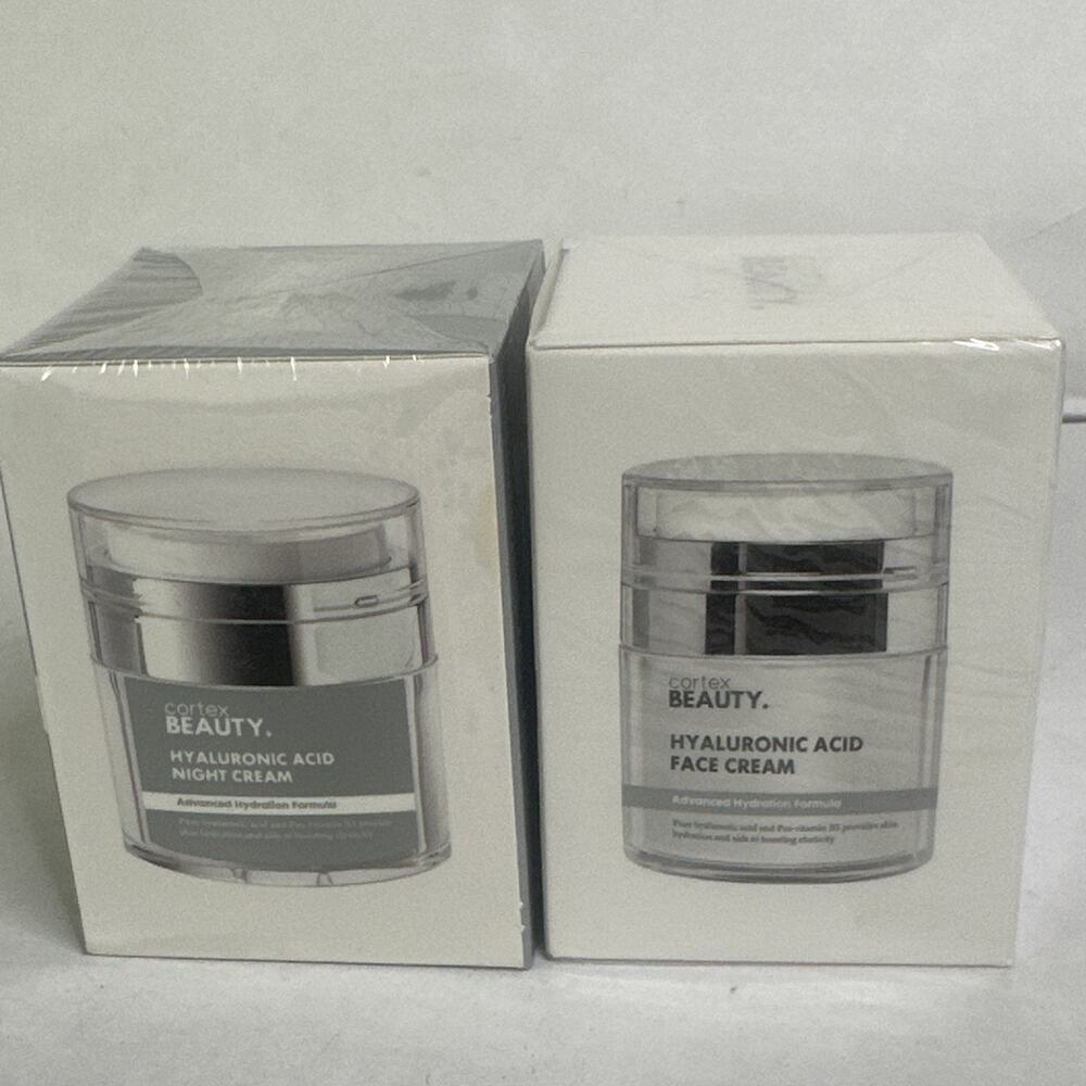 Lot of 2 Cortex Beauty Hyaluronic Acid Face Cream and Night cream 1.7 oz each
